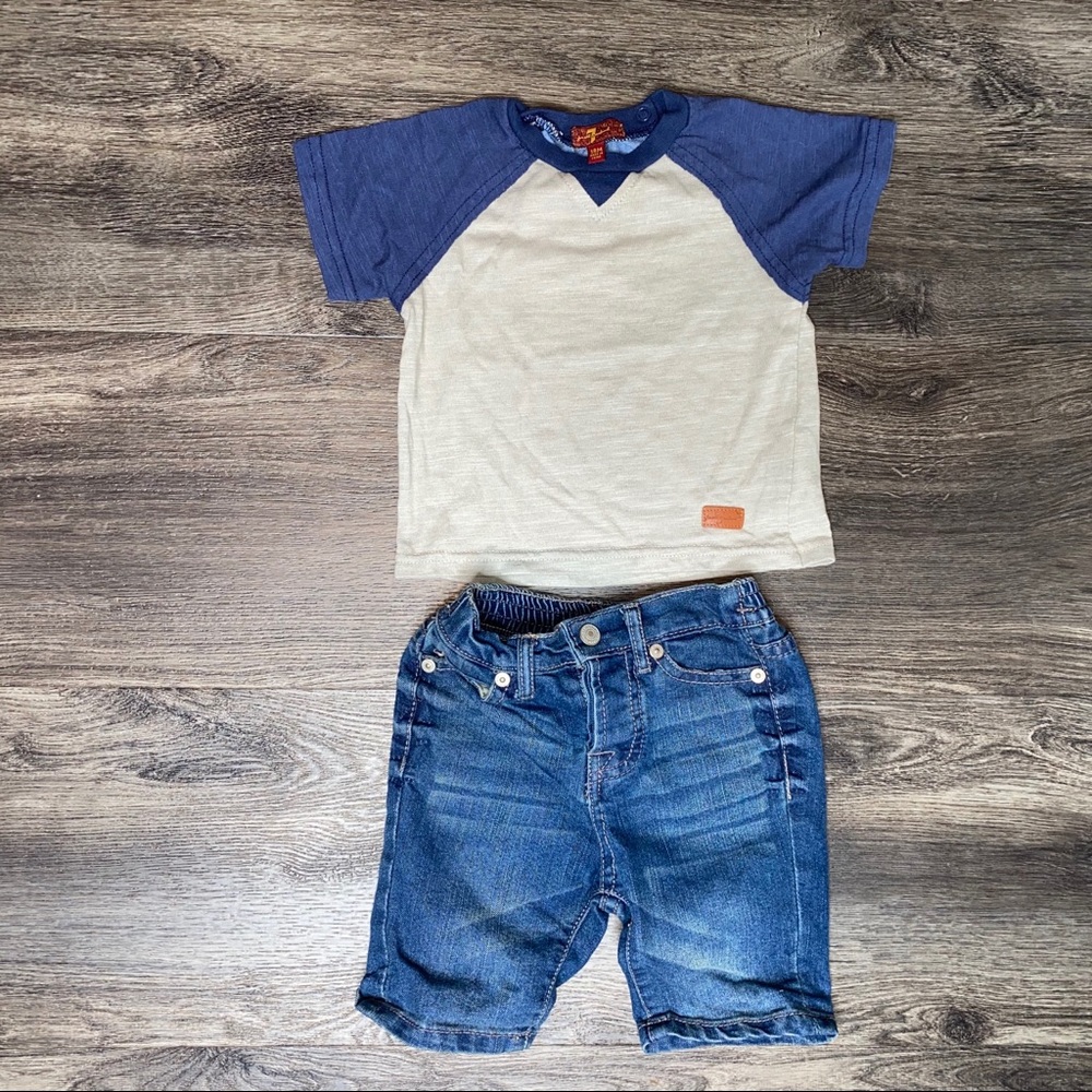7 For All Mankind T-shirt and Shorts Set